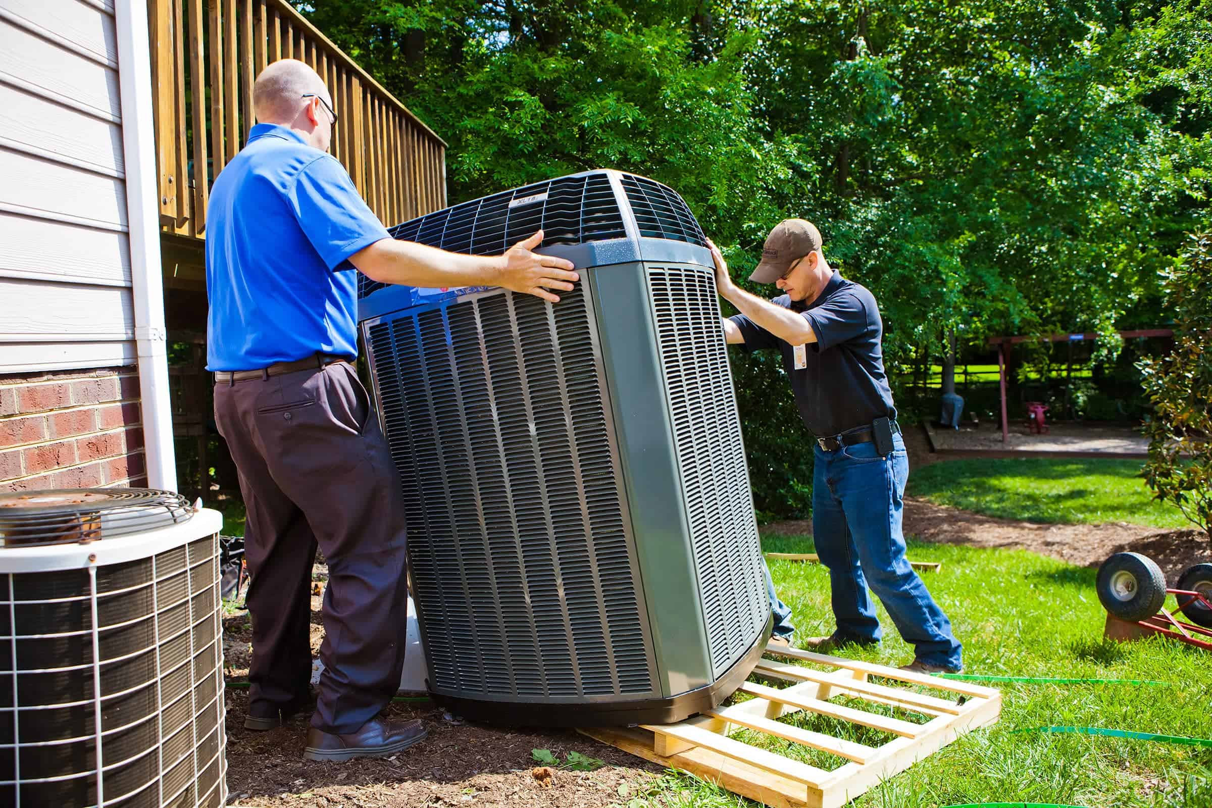 New air conditioning system installation by certified HVAC contractors in San Antonio, Texas.